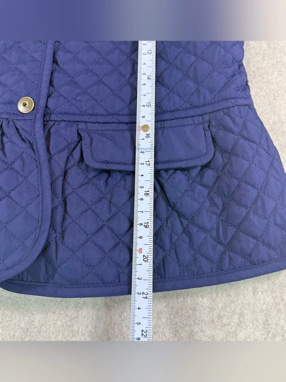 Gymboree Girls' Quilted Navy Vest with Button Front EUC Size Large